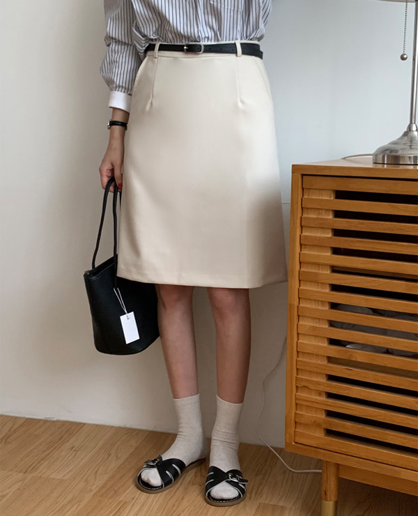 레이슨 skirts (크림/블랙)